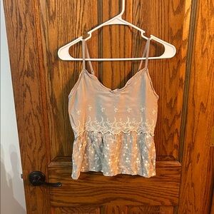 Chic Embroidered Camisole in Light Gray